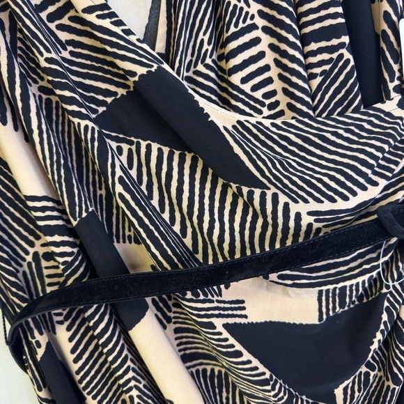 Ralph Lauren Black and Cream Patterned Midi Dress 3X NWT - Picture 2 of 6